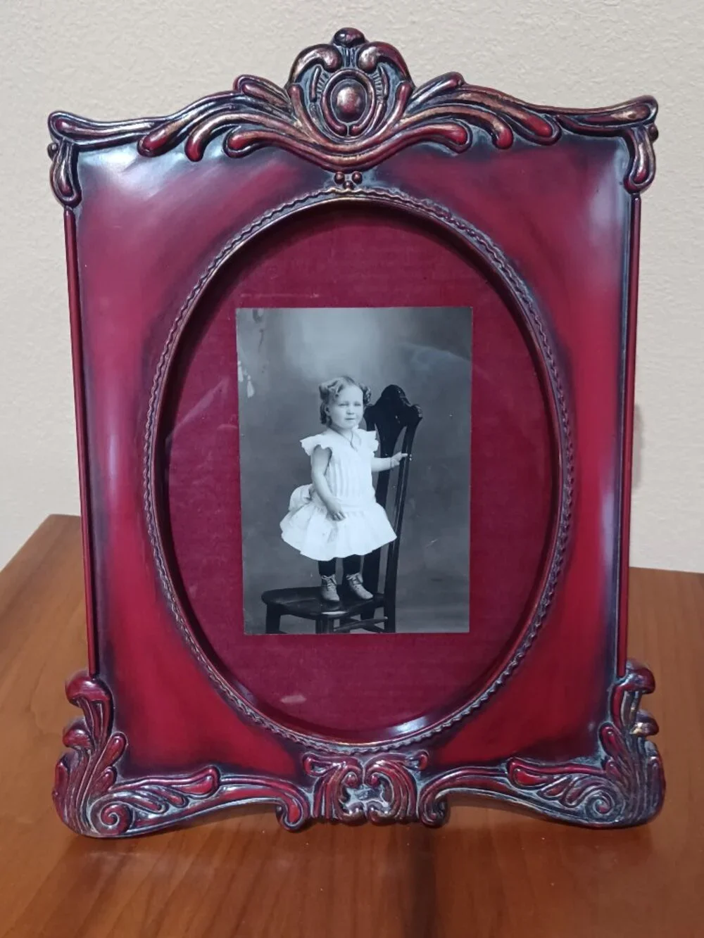 Antique Framed Photograph Victorian Decor Child Little Girl Ornate (6x4, 11x13)